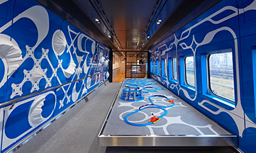 Play room inside the Art-themed Shinkansen by Japan Railways