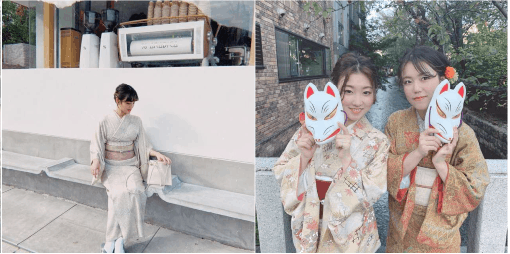 Best Kimono Rentals in Kyoto: Girls wearing retro kimono' s, Kyoto, Japan
